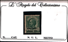 93584) ITALIA-  20 Pa. Su 5 C. LEONI Sopras. Smirne E In Moneta Turca - (Non Emessi) - Giugno 1922-MNH** - Autres & Non Classés