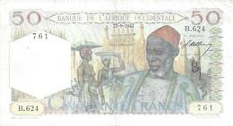 FRENCH WEST AFRICA P39 50 FRANCS 1944 F / VF SCARCE - Autres - Afrique