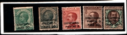 93604) ITALIA-Emissioni Ordinarie Soprastampate Costantinopoli E In Moneta Turca - Maggio 1922 - 5 VALORI MLH* - Andere & Zonder Classificatie