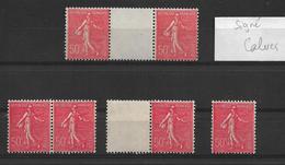 France N°199k * Un Lot Avec Variété 50° 4 Exemplaires.dont Une Paire Signé Calves. - Unused Stamps