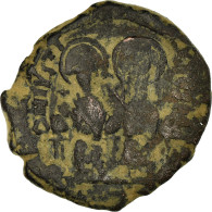Monnaie, Justin II, Follis, 571-572, Constantinople, TB+, Cuivre, Sear:360 - Byzantinische Münzen