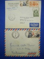 Niger BIRNI N'KONNI 1952 GABON France Lettre Enveloppe Cover Air Mail Par Avion Colonie AOF AEF - Storia Postale