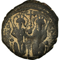 Monnaie, Justin II, Follis, 573-574, Antioche, TB+, Cuivre, Sear:379 - Bizantinas