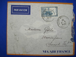 Algérie France 1937 BOURCEFRANC Par Avion Air Mail Lettre Enveloppe Cover Colonie PA 1,50f Seul Section - Lettres & Documents