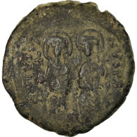 Monnaie, Justin II, Follis, 574-575, Constantinople, TB+, Cuivre, Sear:360 - Bizantine