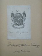 Ex-libris Héraldique Illustré XIXème - Angleterre - WILLIAM FIERNEY ROBARTS - Exlibris