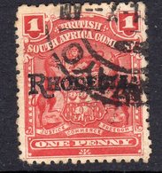 Rhodesia 1909 1d Carmine Rose Definitive, Rhodesia Overprint, Used, SG 100 (BA) - Southern Rhodesia (...-1964)