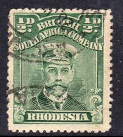 Rhodesia BSAC 1913-14 ½d Green 'Admiral' No Watermark Definitive, Used, SG 187 (BA) - Southern Rhodesia (...-1964)