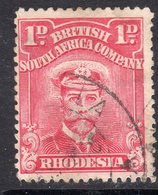 Rhodesia BSAC 1913-14 1d Carmine-red 'Admiral' No Watermark Definitive, Used, SG 191 (BA) - Southern Rhodesia (...-1964)