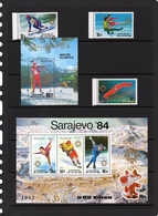 Delcampe - Nord Korea 1984, Winter Olympic Games In Sarajevo, Skating, Hockey On Ice, Sking, 3val+3val In BF +BF - Ski