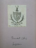 Ex-libris Héraldique Illustré XIXème - Angleterre - JOHN RANDALL - Exlibris