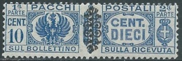 1945 LUOGOTENENZA PACCHI POSTALI 10 CENT MNH ** - RC11 - Paketmarken