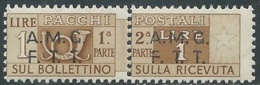 1947-48 TRIESTE A PACCHI POSTALI 1 LIRA MNH ** - RC11 - Pacchi Postali/in Concessione