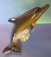Amazing Vintage Handmade Ceramic Dolphin Figurine Glazed Decor Collectibles - Poissons
