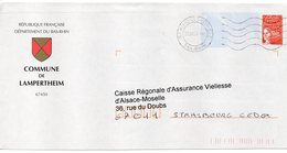 Entier Postal PAP Repiqué Alsace Bas Rhin Commune De Lampertheim Blason - Prêts-à-poster: Repiquages Privés