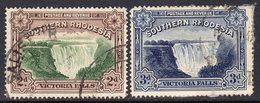 Southern Rhodesia 1935 GV Victoria Falls 'Postage & Revenue' Set Of 2, Perf. 14, Used, SG 35a/b (BA) - Southern Rhodesia (...-1964)