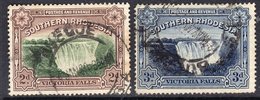 Southern Rhodesia 1935 GV Victoria Falls 'Postage & Revenue' Set Of 2, Perf. 14, Used, SG 35a/b (BA) - Southern Rhodesia (...-1964)