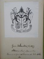 Ex-libris Héraldique Illustré XIXème - Allemagne - Kitty Gise-Hohenlohe - Ex Libris