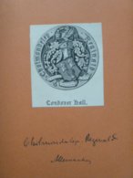 Ex-libris Héraldique XIXème - Allemagne - REGINALD CHOLMONDELEY - Devise "CASSIS TUTISSIMA VIRTUS " - Exlibris
