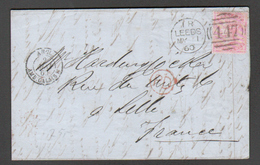 LEEDS,1er Mai1860 Pour LILLE,  France, 4 Pence ( Plate 1) - Lettres & Documents