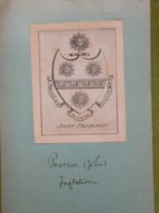 Ex-libris Héraldique XIXème - Angleterre - JOHN PEARSON - Devise "SOL ET SCUTUM DEUS" - Ex Libris