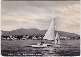 MARINA DI MASSA -  PANORAMA DELLA SPIAGGIA - VIAGG. 1955 -97495- - Massa