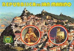 Cartolina Repubblica Di San Marino Vedute 3 Torri Quadro Del Santo Palazzo - San Marino