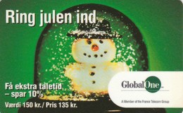 Denmark, DEN-PRE-GO-12, 150 Kr., Ring Julen Ind - Snowman, Christmas, 2 Scans.  Expiry : 06 /  2003 - Weihnachten