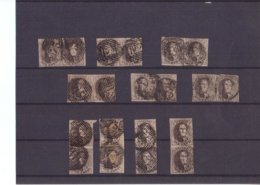 Médaillon 10 C - Un Lot De 10 Paires De  Timbres - 1849-1865 Médaillons (Autres)