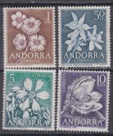Andorre Espagnol N° 61 / 64 XX  Flore : Fleurs, La  Série Des 4 Valeurs Sans Charnière, TB - Ongebruikt