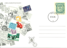 Norway 2005 Postcard For 150 Years Anniversary First Stamp, With Imprinted Stamp 4 Shilling Blue, Cancelled 17.11.05 - Covers & Documents