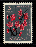 ! ! Macau - 1953 Flowers 3 P - Af. 382 - Used - Oblitérés