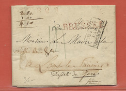 BELGIQUE LETTRE DE 1820 DE BRUXELLES POUR LONS LE SAUNIER FRANCE - 1815-1830 (Periodo Olandese)