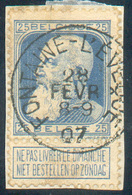 N°76 - 25 Centimes Bleu, Obl. Sc FONTAINE-l'EVEQUE 28 Fév. 1907 Sur Fgmt.  Concours - 15344 - 1905 Thick Beard