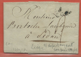 BELGIQUE LETTRE DE 1810 DE LIEGE POUR SEDAN FRANCE - 1794-1814 (French Period)