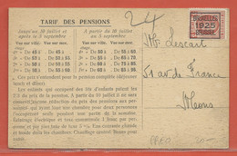 BELGIQUE PREO SUR CARTE DE 1925 POUR MONS - Roulettes 1920-29