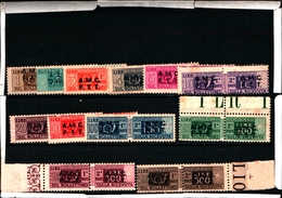 93614) ITALIA-Trieste - AMG FT-Corno Di Posta, Soprastampa Su Due Righe - Pacchi Postali - 1947/1948-12  VALORI MNH** - Paquetes Postales/consigna