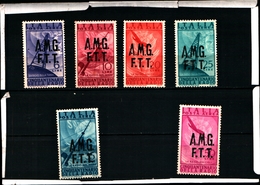 93621) ITALIA-Trieste -AMG FT-50º Anniversario Dell'invenzione Della Radio - POSTA AEREA - 1947 - 6 VALORI-MNH** - Poste Aérienne