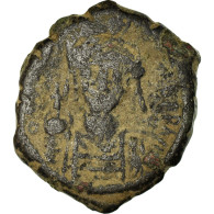 Monnaie, Maurice Tibère, Demi-Follis, 584-585, Constantinople, TB+, Cuivre - Bizantine