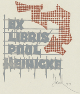 Ex Libris Paul Heinicke - Jiří Slavík Gesigneerd - Exlibris