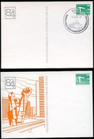DDR PP18 C1/004 Privat-Postkarte FARBAUSFALL ORANGE Halle Sost.1984 - Cartoline Private - Usati