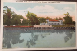 Riverside Park Pond And Shelter House Indianapolis Indiana, éd De Wolf News Co, Non écrite - Indianapolis