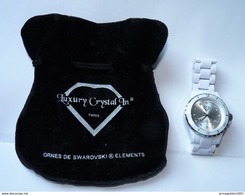 BELLE MONTRE FEMME OU HOMME LUXURY CRYSTAL IN AVEC CRISTAUX SWAROVSKI DANS POCHETTE   ETAT NEUVE JAMAIS PORTEE - Designeruhren