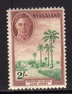 NYASALAND PROTECTORATED NYASSALAND 1945 KING GEORGE VI RE GIORGIO FISHING VILLAGE LAKE NYASE 2sh MNH - Nyassaland (1907-1953)