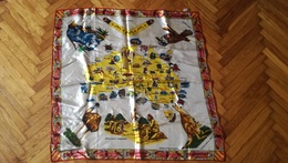 AUSTRALIA VINTAGE WOMAN WOMEN SCARF WRAP KOALA KANGAROO BOOMERANG EMU SOUVENIR MAP EMU ABORIGINES AUSTRALIEN SCHAL - Fulares