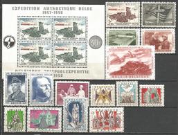 (E092) BELGIQUE - Année Complète 1957 N°1008 à 1045 ** Sans 1031 Avec BF31 - Antarctique, Patton, Folklore, ... - Années Complètes