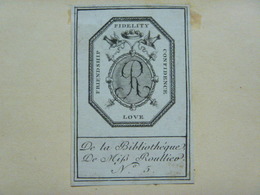 Ex-libris Typographique Illustré -début XIXème - MISS ROULLIER - Ex-libris