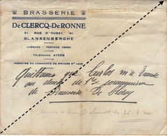 Enveloppe Brasserie De Clercq De Ronne Blankenberge Blankenberghe - Alimentare