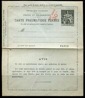 FRANCE - CARTE PNEUMATIQUE FERMÉE - TYPE 50c. NOIR - CHA N° E27 - NEUVE & TB - Pneumatiques