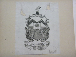 Ex-libris Héraldique XIXème - Devise "Stabilis" - Bookplates